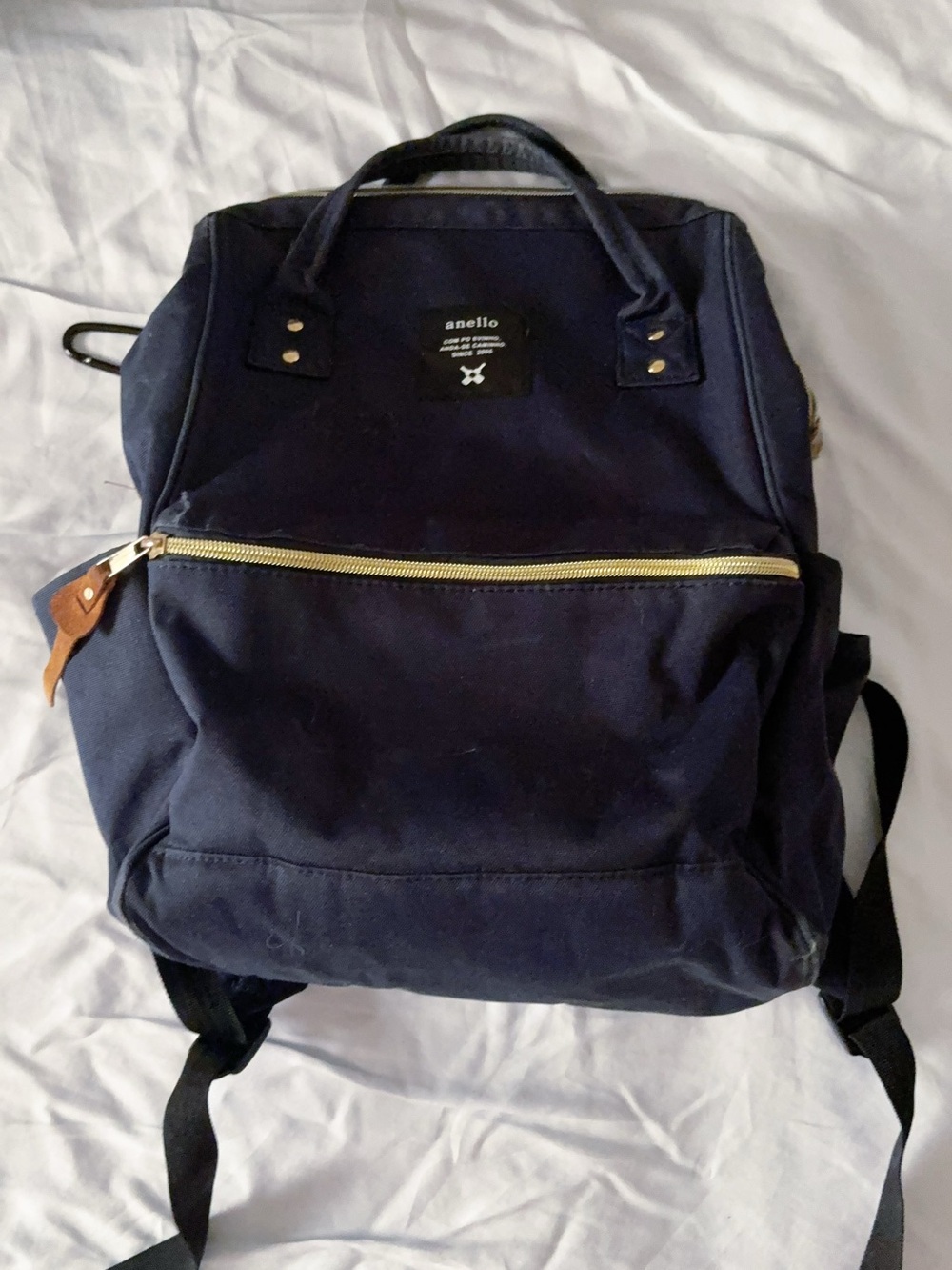 Anello Navy Canvas Backpack